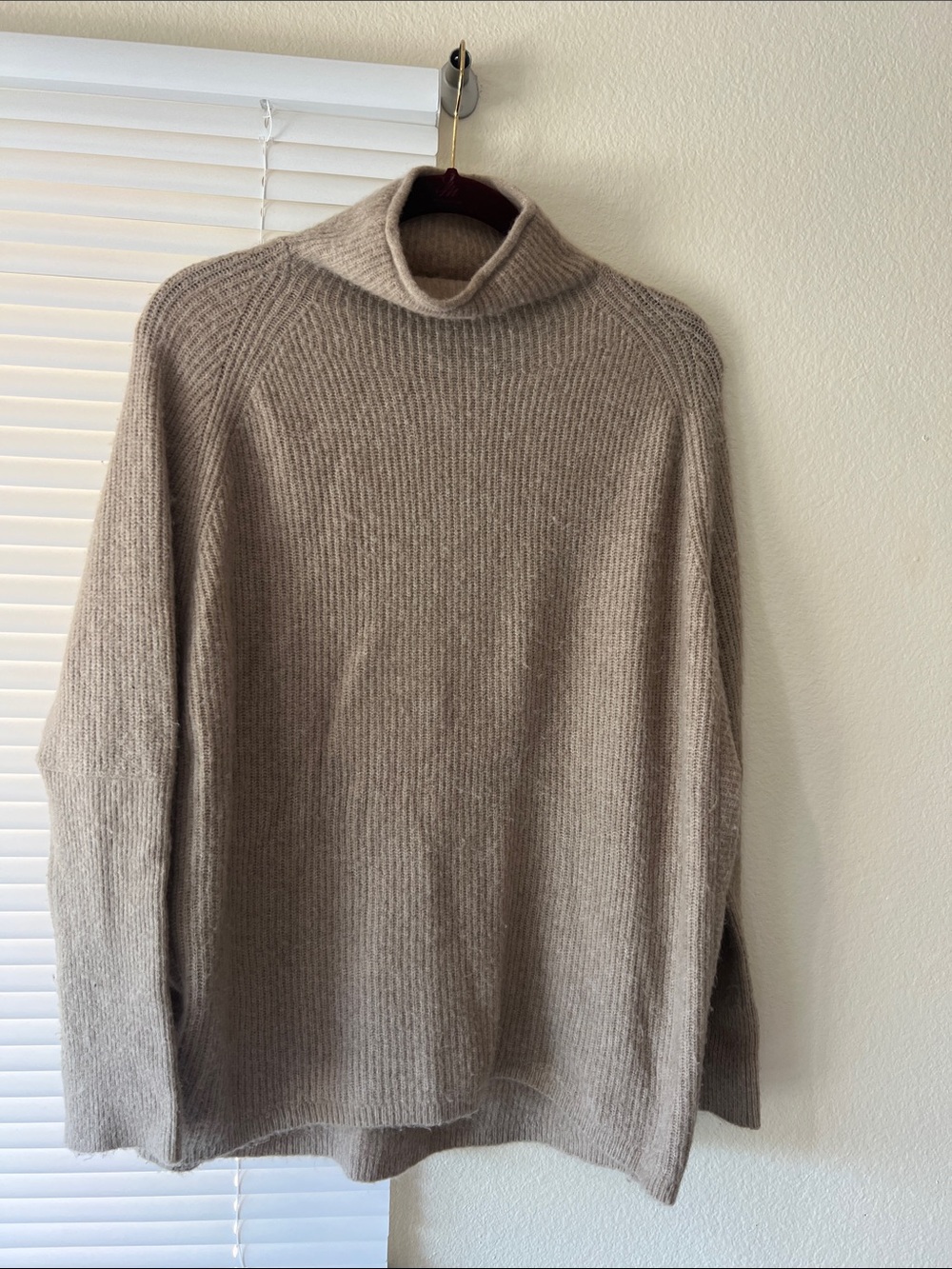 Women's Taupe Mock Neck Sweater